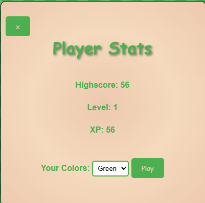 JavaScript Snake game screenshot